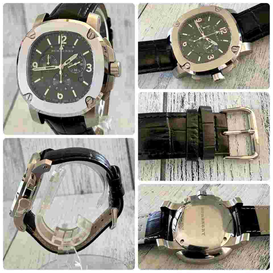 Rare BURBERRY BBY1107 Wristwatch Black Square Burberry,10245