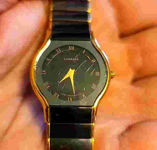 Lassale Vintage Black & Gold Watch