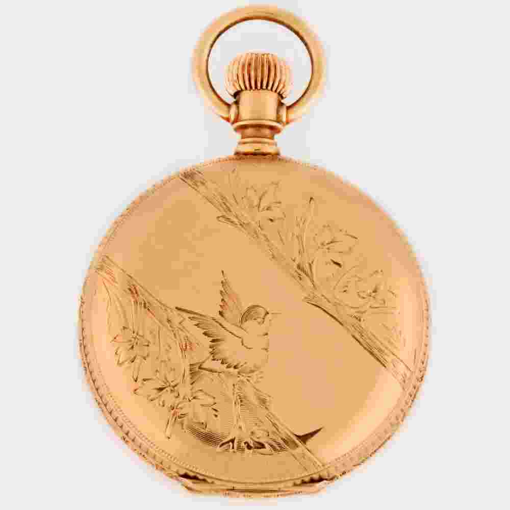 Illinois 14K Gold Cascade Waterfall 4s Gd 131 Pocket Watch Heavy Hunter Case 54g