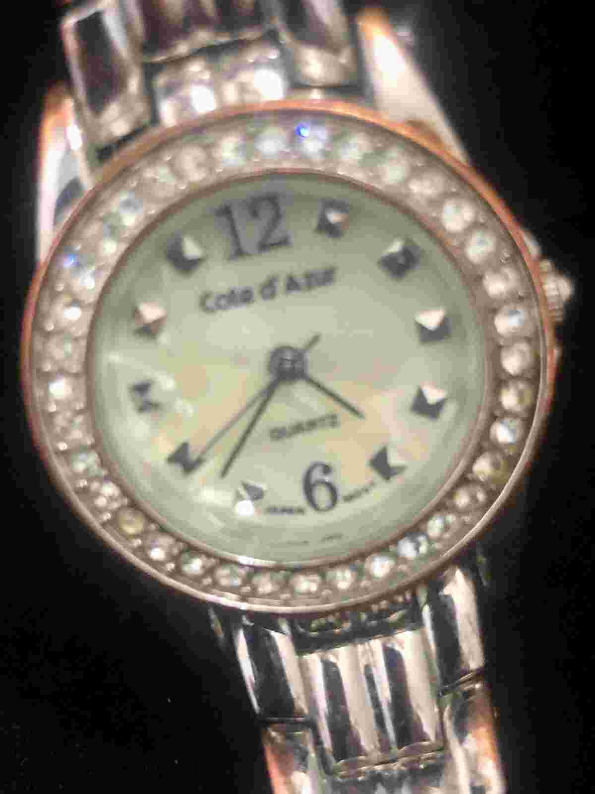 Cote D Azur Ladies Dress quartz Watch w/ Rhinestone accents - fresh battery