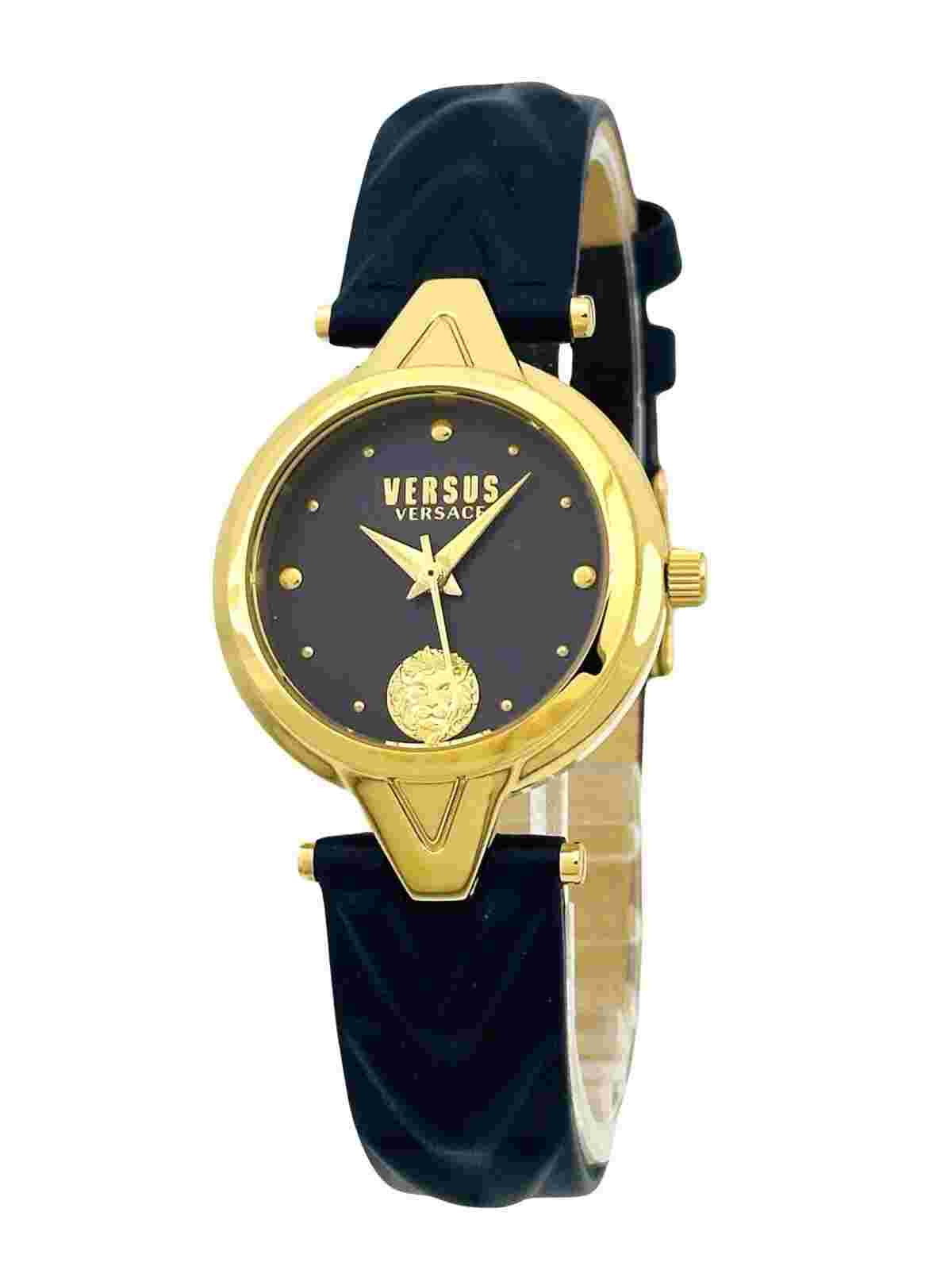 Versus by Versace VSPVN0320 Blue Sunday Dial Gold Case Blue Leather Strap Watch