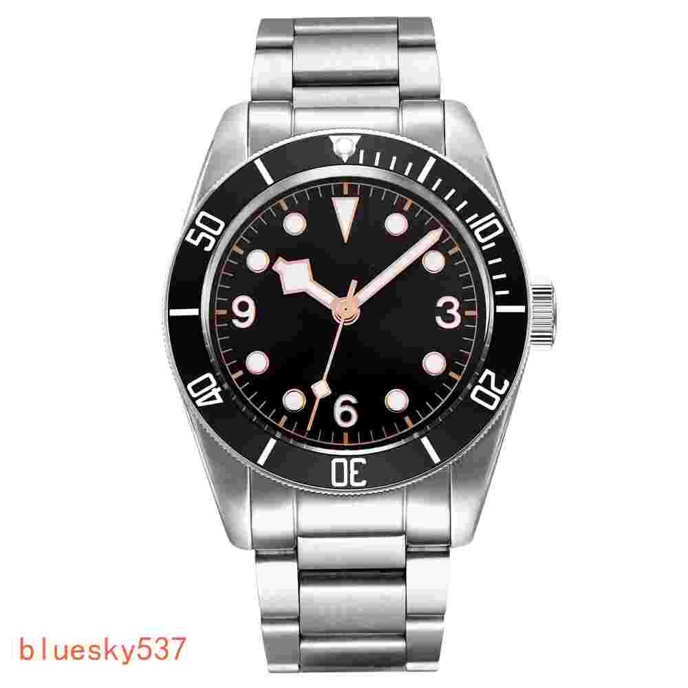 Custom 41mm Black Blue Red Bezel Sapphire Men Watch 8215 NH35 Automatic Luminous