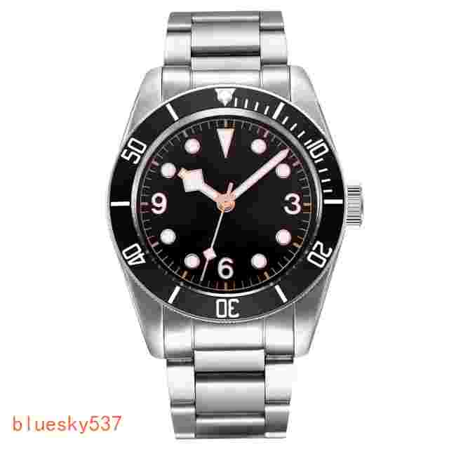 Custom 41mm Black Blue Red Bezel Sapphire Men Watch 8215 NH35 Automatic Luminous