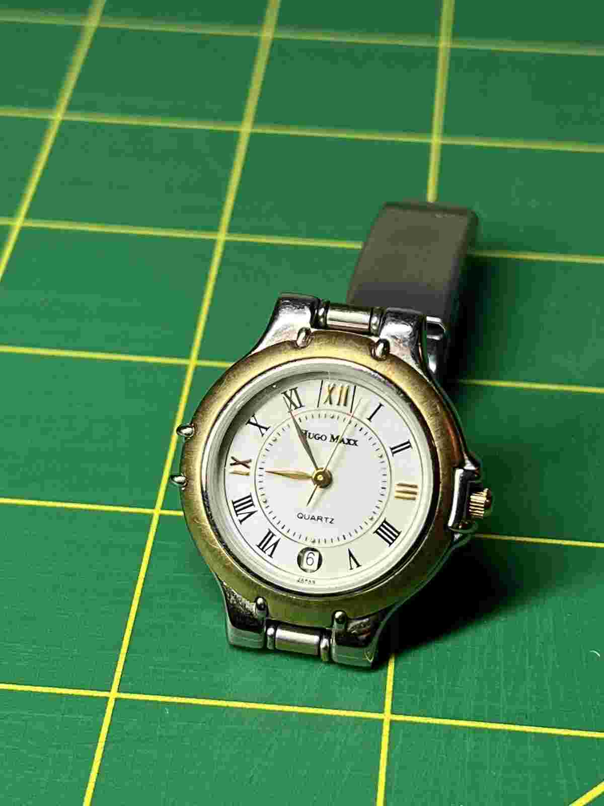 Hugo Max Two Tone Quartz Analog Ladies Watch 18k Gold Plated