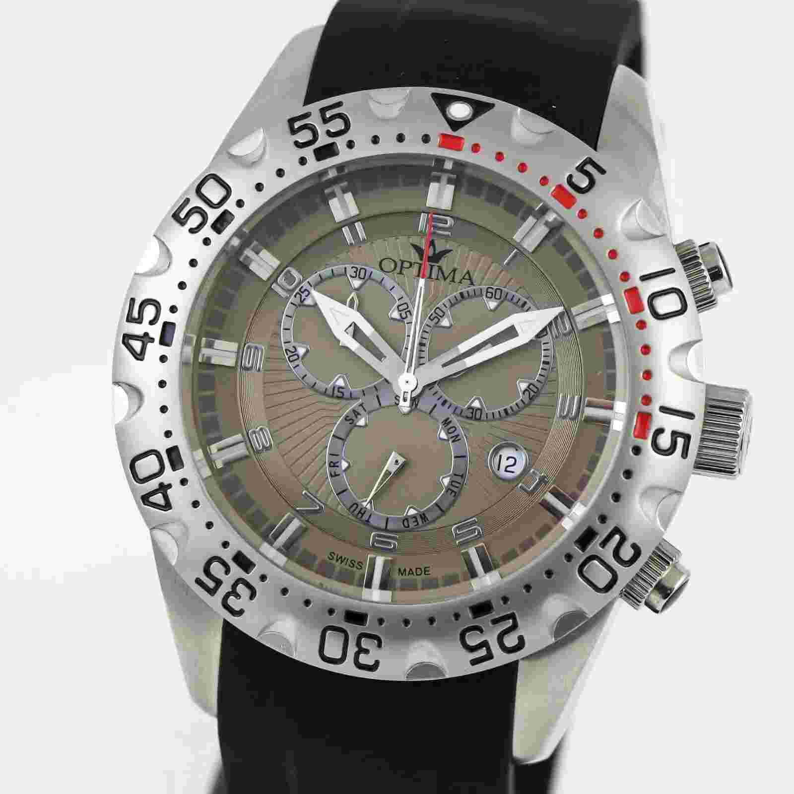 Optima • 47mm Chronograph Swiss Watch • Date SubDay • WR 5ATM • OSC342-SX-2