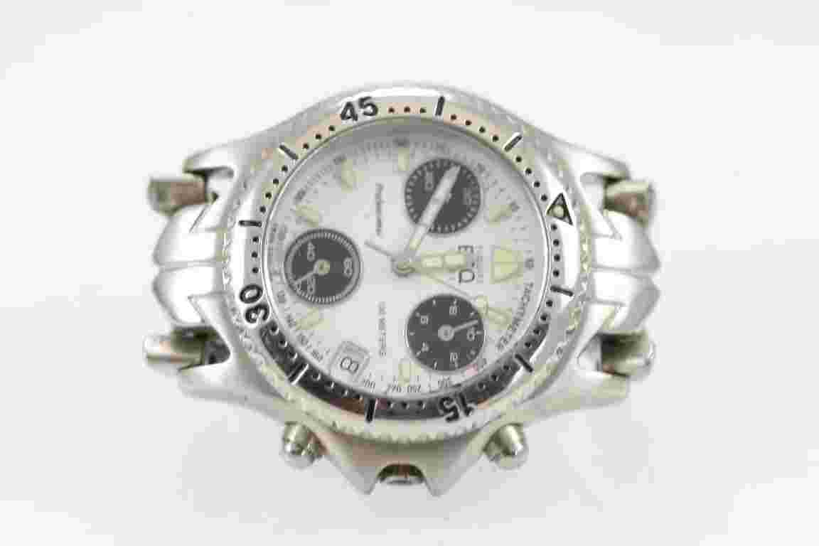 ESQ Women Watch Chron Date Stainless Steel 100m White NON WORKING PART Quartz
