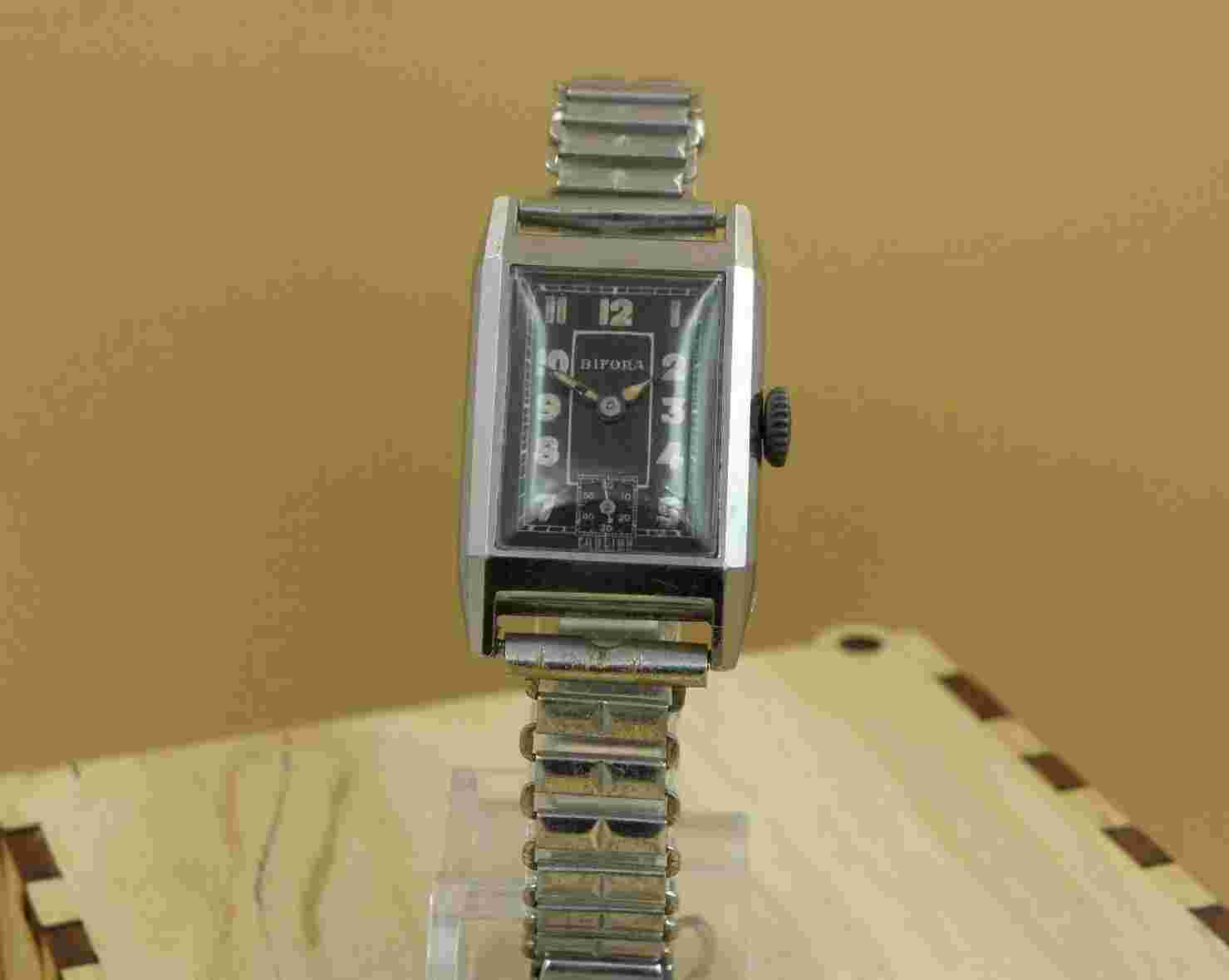 Vintage Art Deco BIFORA German Military watch tank WW2