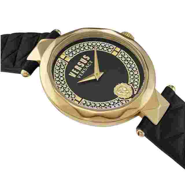 Versus by Versace Women's Covent Garden Black Leather Strap Watch 36mm VSPCD1B21