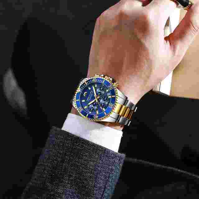 MEGALITH Mens Watches with Stainless Steel Waterproof Analog Quartz Fashion B...