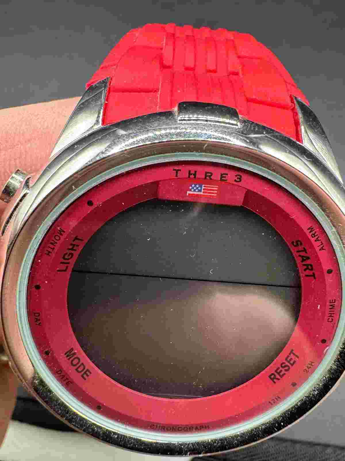 Accutime Watch Corp. USF9173 Chronograph Quartz Digital Men's Watch Red Band