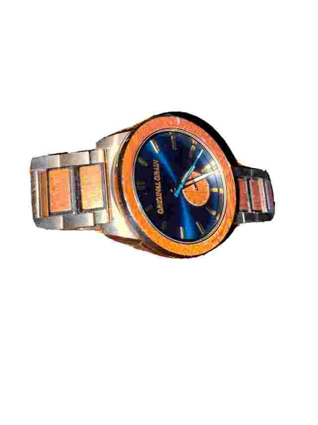 Original Grain Watch, Sapele Bronze Barrel 46mm