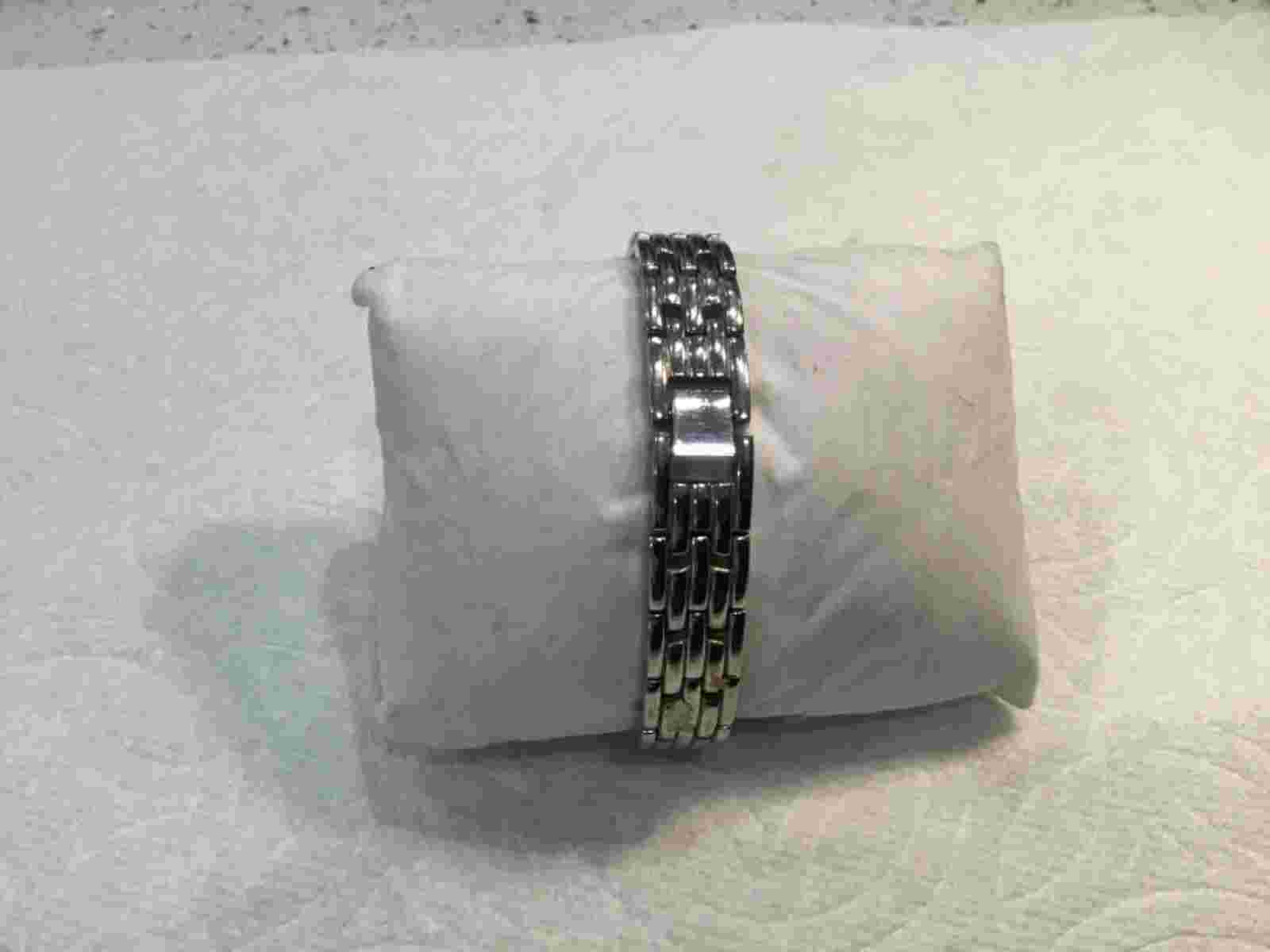 Women’s Kim Rodgers Silver Link Watch w/ Gold Accents & Pearl Face