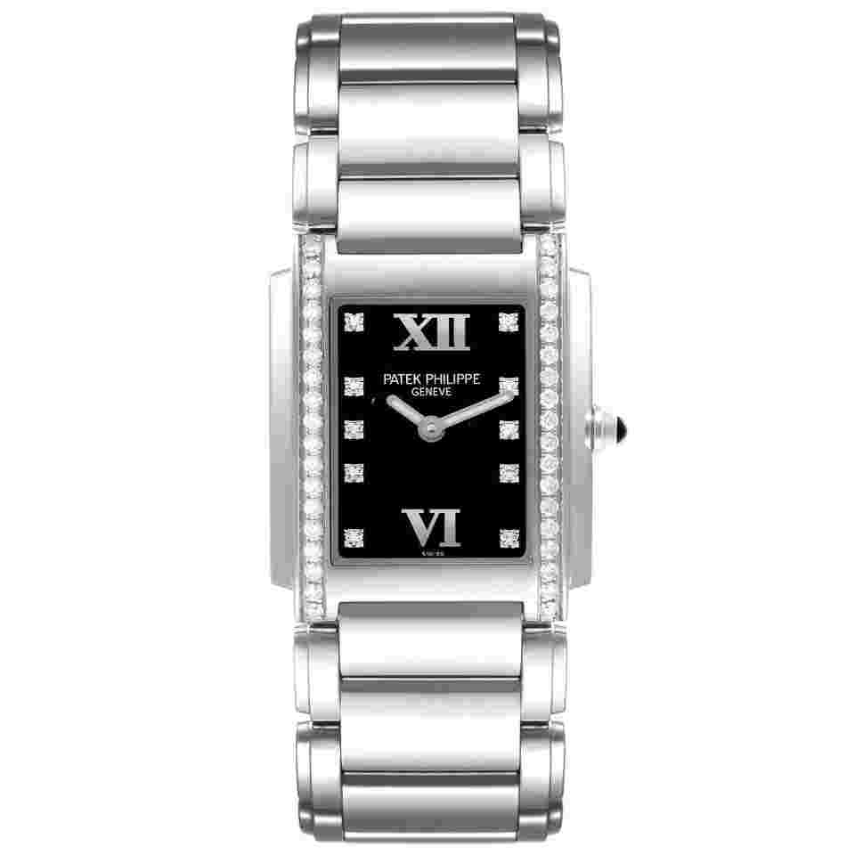 Patek Philippe Twenty-4 Steel Diamond Ladies Quartz Watch 4910 Papers