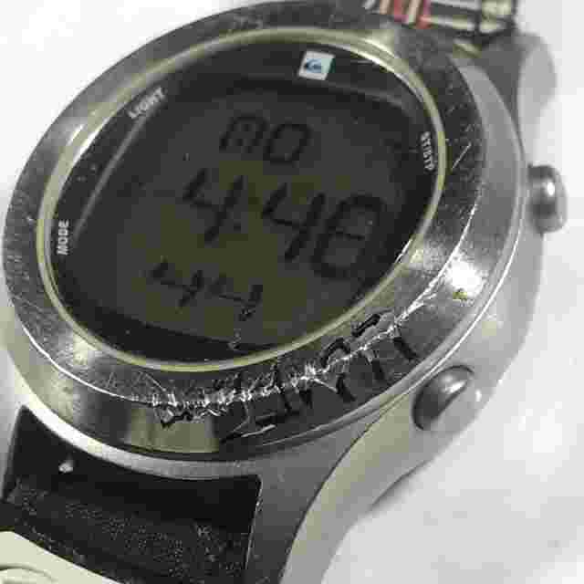 Quiksilver Viper Pack Silver Tone 33mm Womens Digital Watch Nylon Strap Y015DVPK