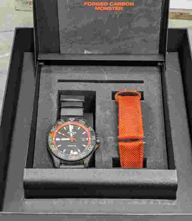 Shinola Forged Carbon Monster 45mm Mens Watch Full Set
