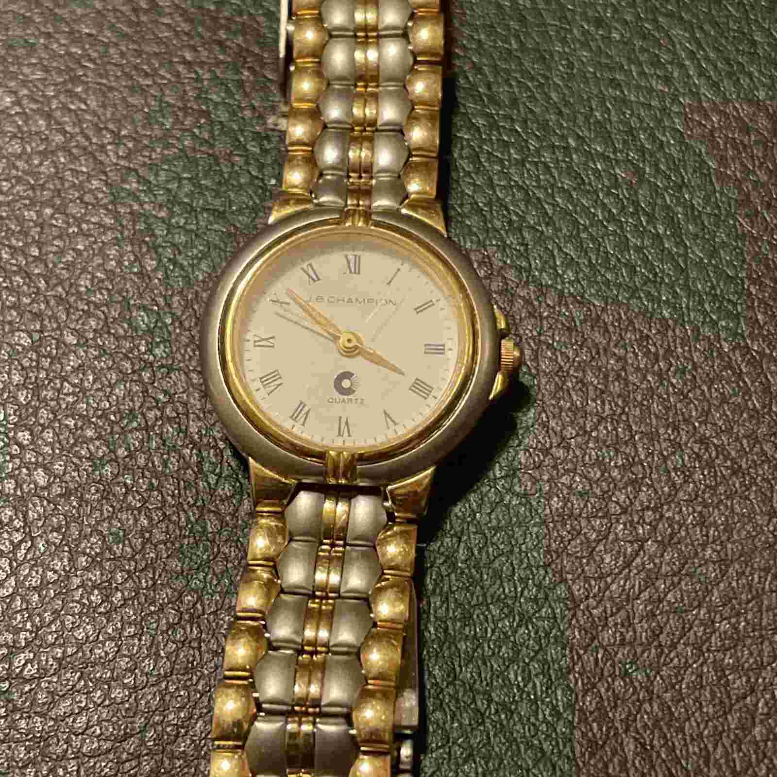 J.B Champion Watch Womens Two Tone Stainless Steel Classic Designer NOS