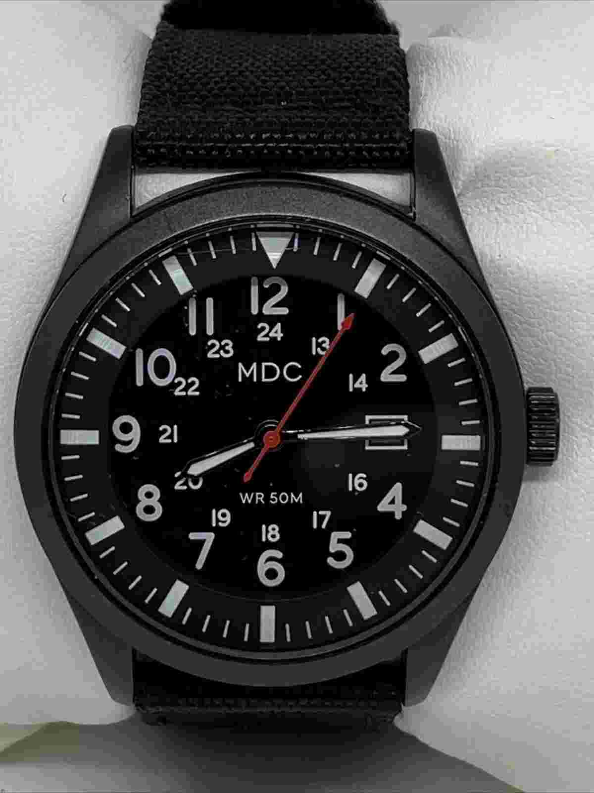 Infantry MDC Men's Black Nylon Band Analog Dial Quartz Genuine Wrist Watch RQ645