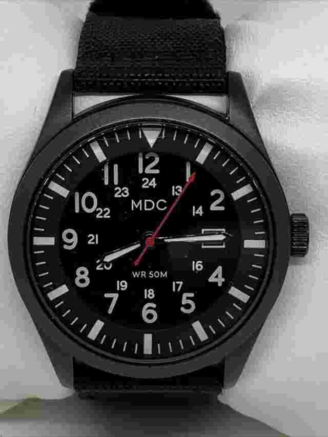 Infantry MDC Men's Black Nylon Band Analog Dial Quartz Genuine Wrist Watch RQ645