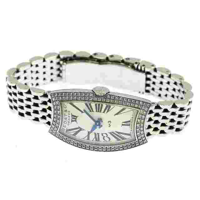 BEDAT&Co NO.3 384 Diamond Bezel Silver Dial Quartz Ladies Watch_741989