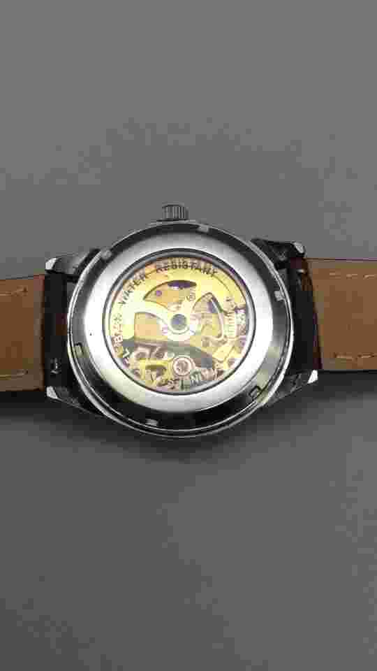 Shenhua Skeleton Automatic Watch Men 39mm Silver Gold Two Tone
