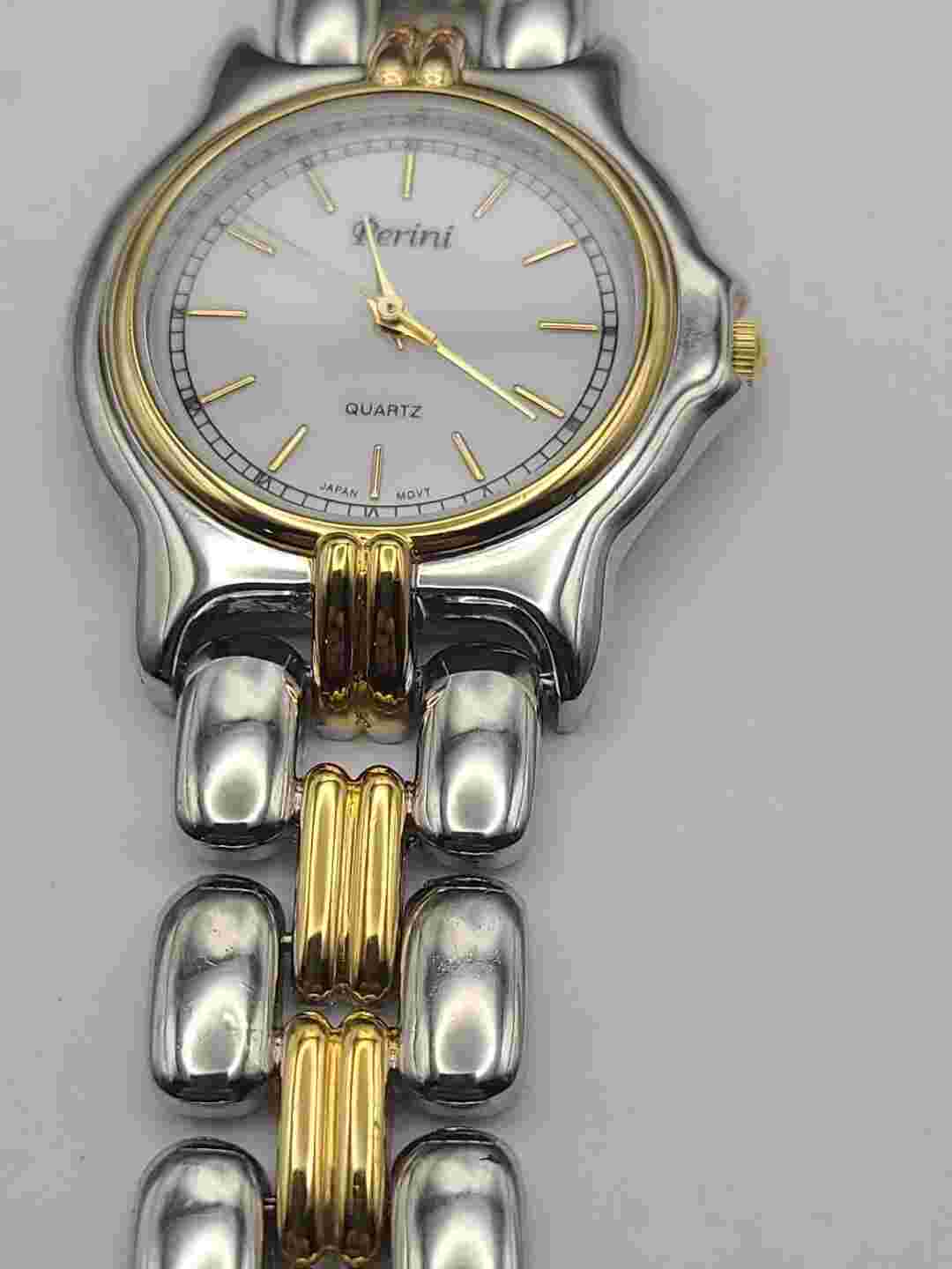PERINI Gold/Silver Two Tone Stainless Band Watch New Battery Working