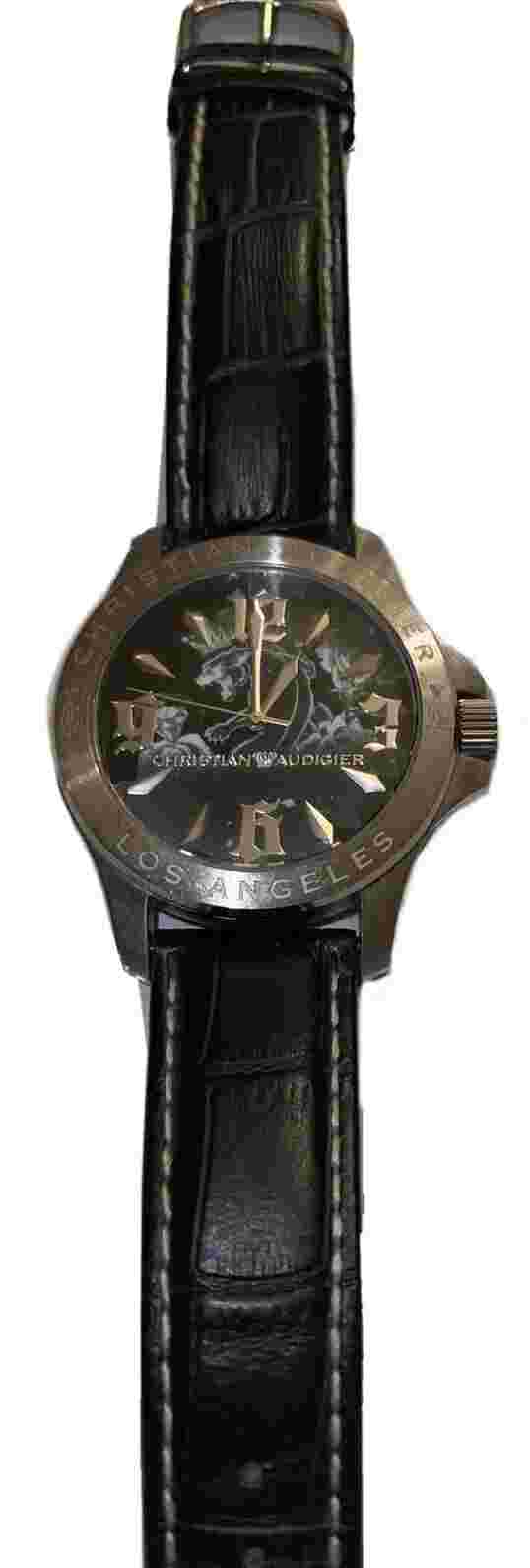 Christian Audigier Ete-109 Ladies Chains of Love Black Strap Watch Needs Battery