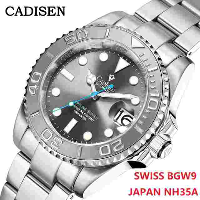 CADISEN Automatic Watch Men Neptune Series Stainless Steel Sapphire NH35A 10ATM