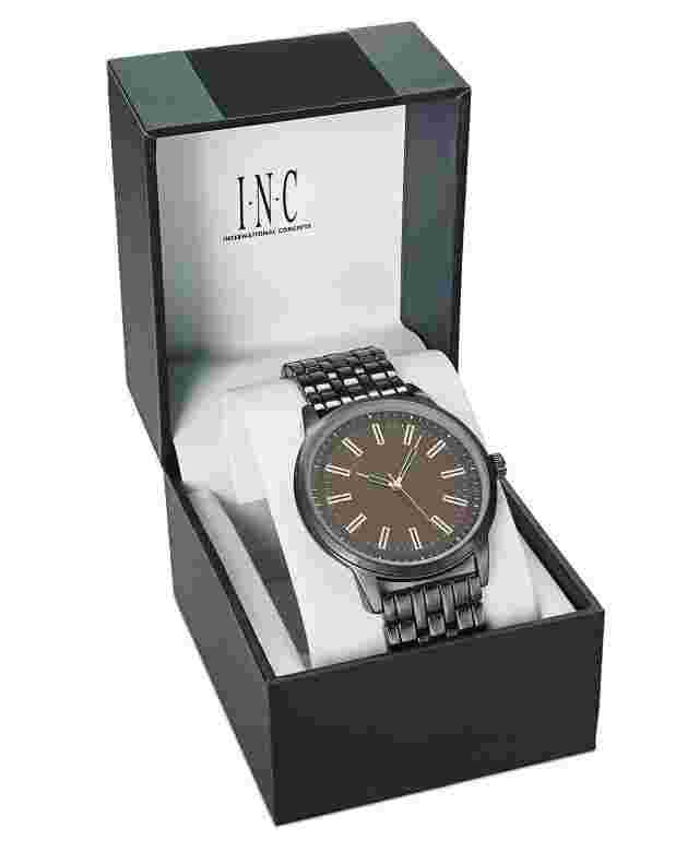 INC International Concepts INC Men's Gunmetal Bracelet Watch 44mm