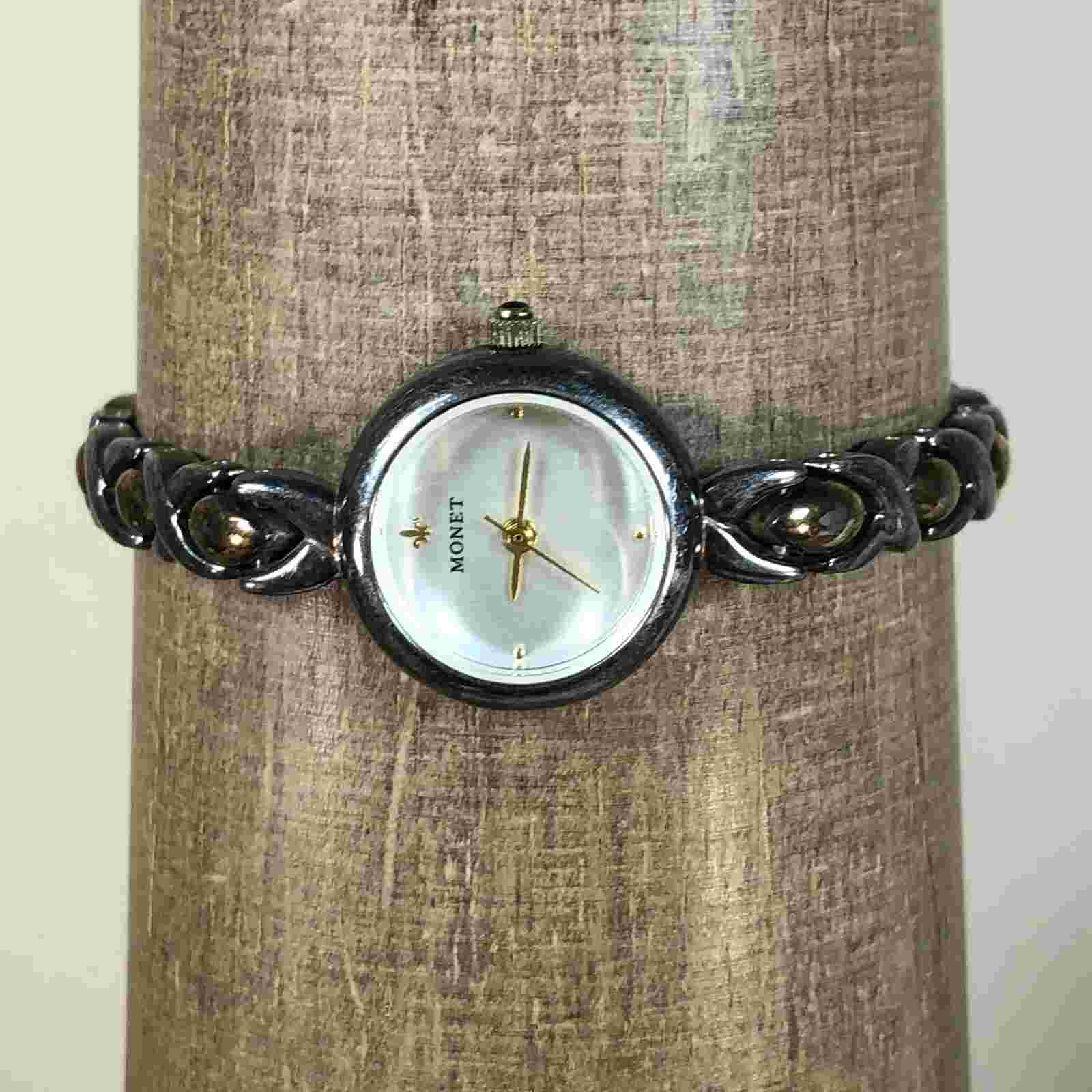 Monet Womens Silver Tone Quartz Watch