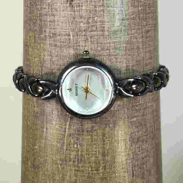 Monet Womens Silver Tone Quartz Watch