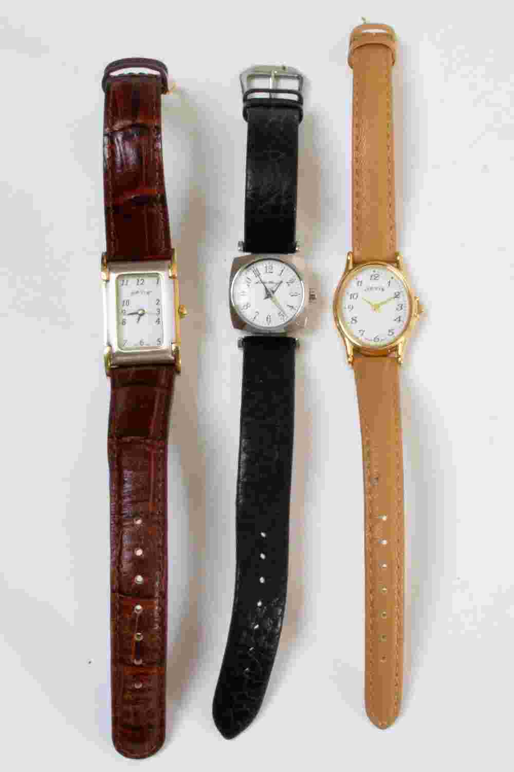 Lot of 3 Ladies Fashion Wristwatches Orvis & Eddie Bauer Black Red Brown Bands