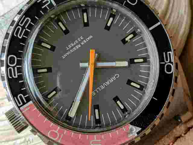 Vintage 1976 Bulova Caravelle N6 Diver w/Pristine Gray Dial,Patina,All SS Case