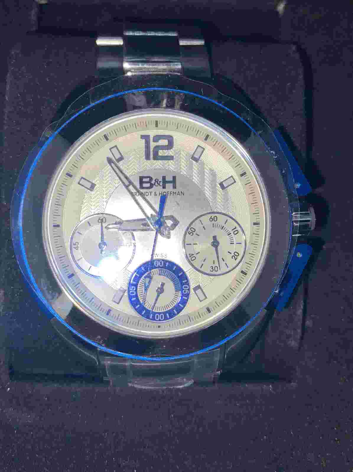 Brandt & Hoffman Thoreau 51mm Swiss Quartz Stainless Steel Watch $1199 msrp NEW