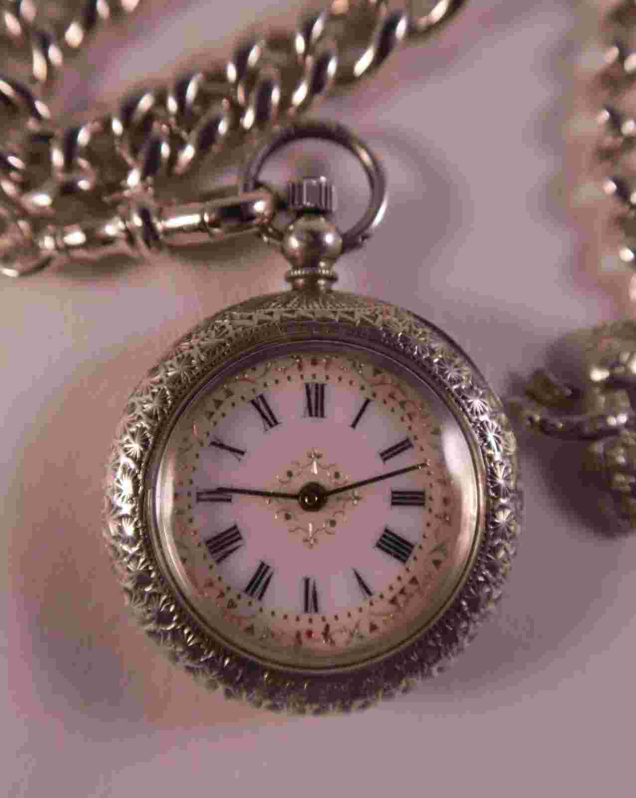 Antique Sterling silver pocket watch circa 1900,Refurbished,perfect working
