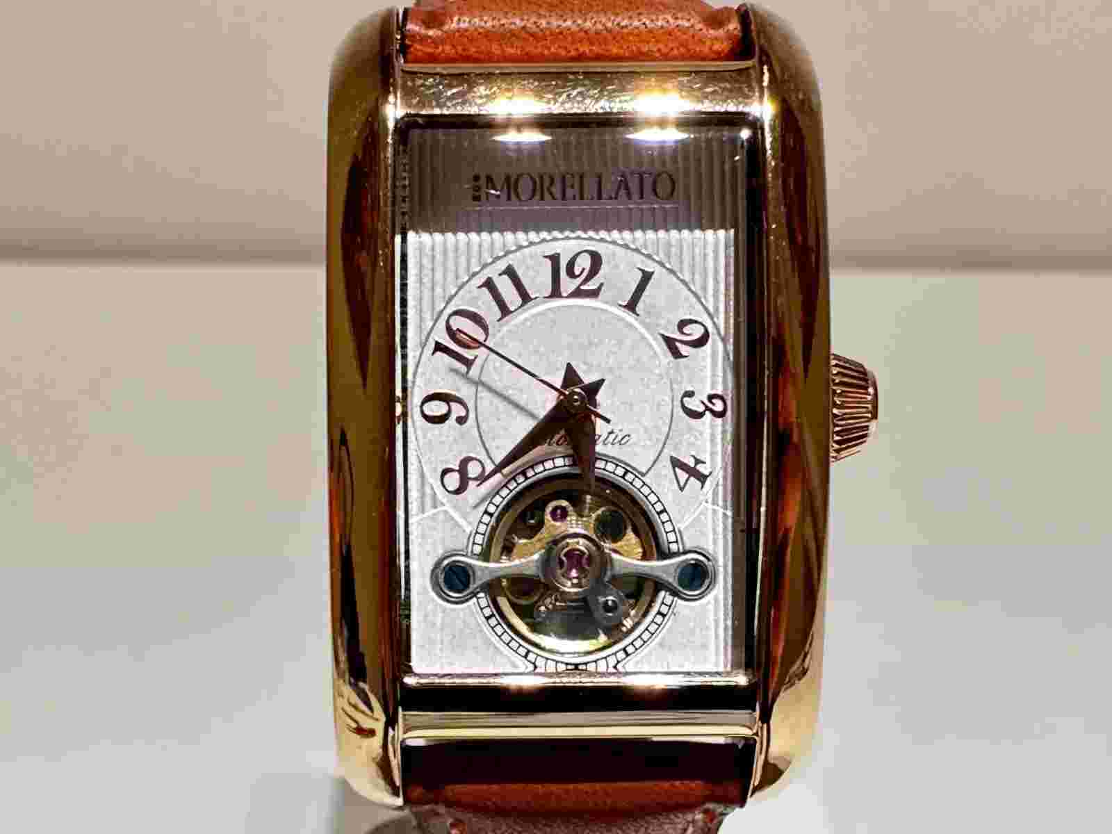 BEAUTIFUL RARE GOLD PLATED AUTOMATIC ITALY LADIES WATCH "MORELLATO" OPEN BALANCE