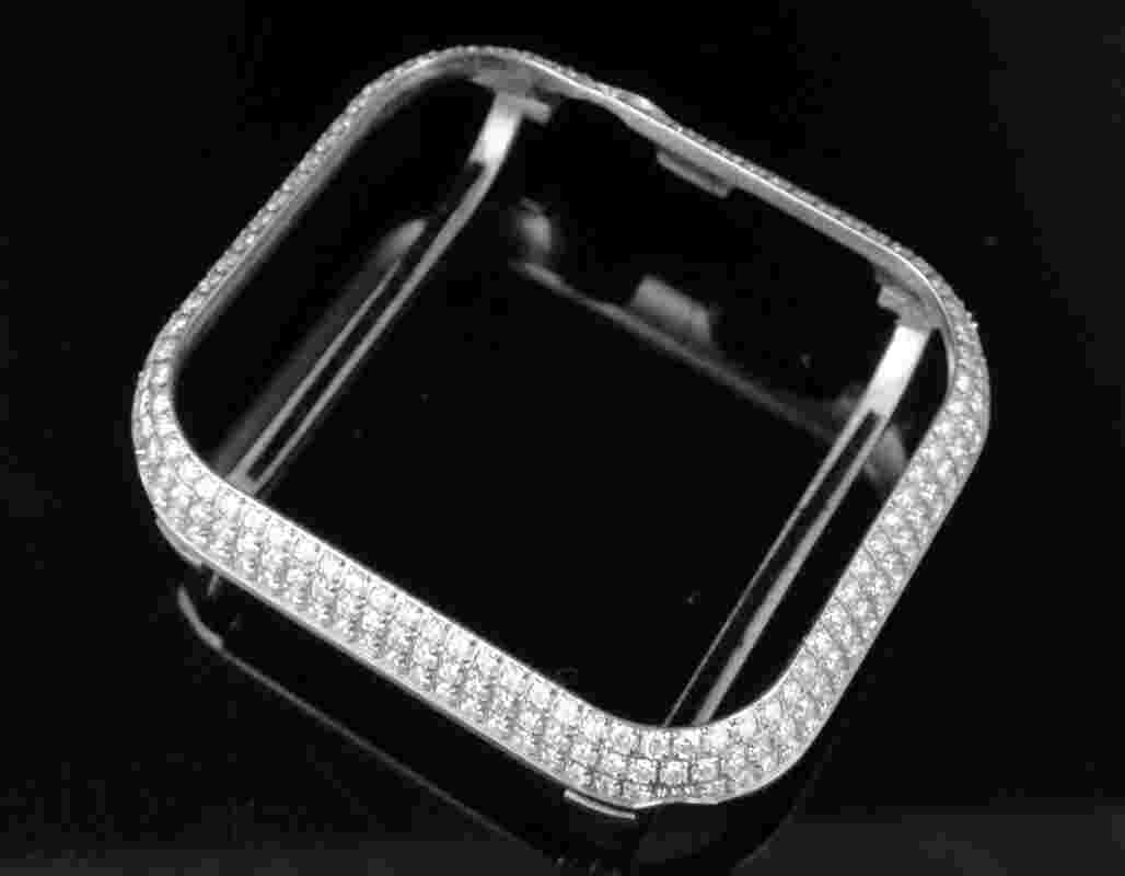New Series 4 Apple I Watch VS Diamond White Steel 44MM Bezel Capsule Case 4.0 Ct