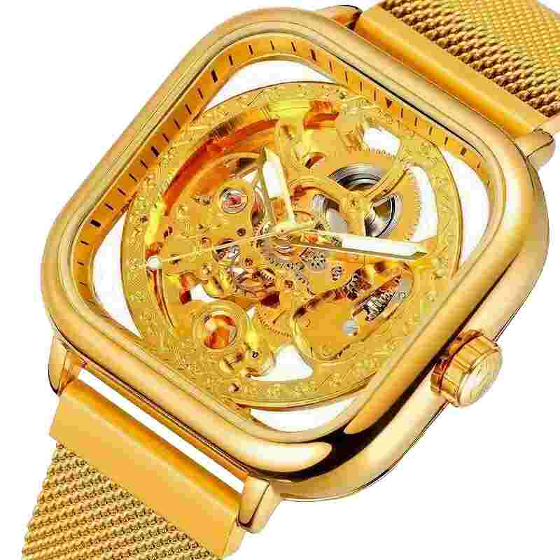NEW FORSINING MECHANICAL WATCH, SCELETON DISIGHN, WATERPROF, GOLD COLOR