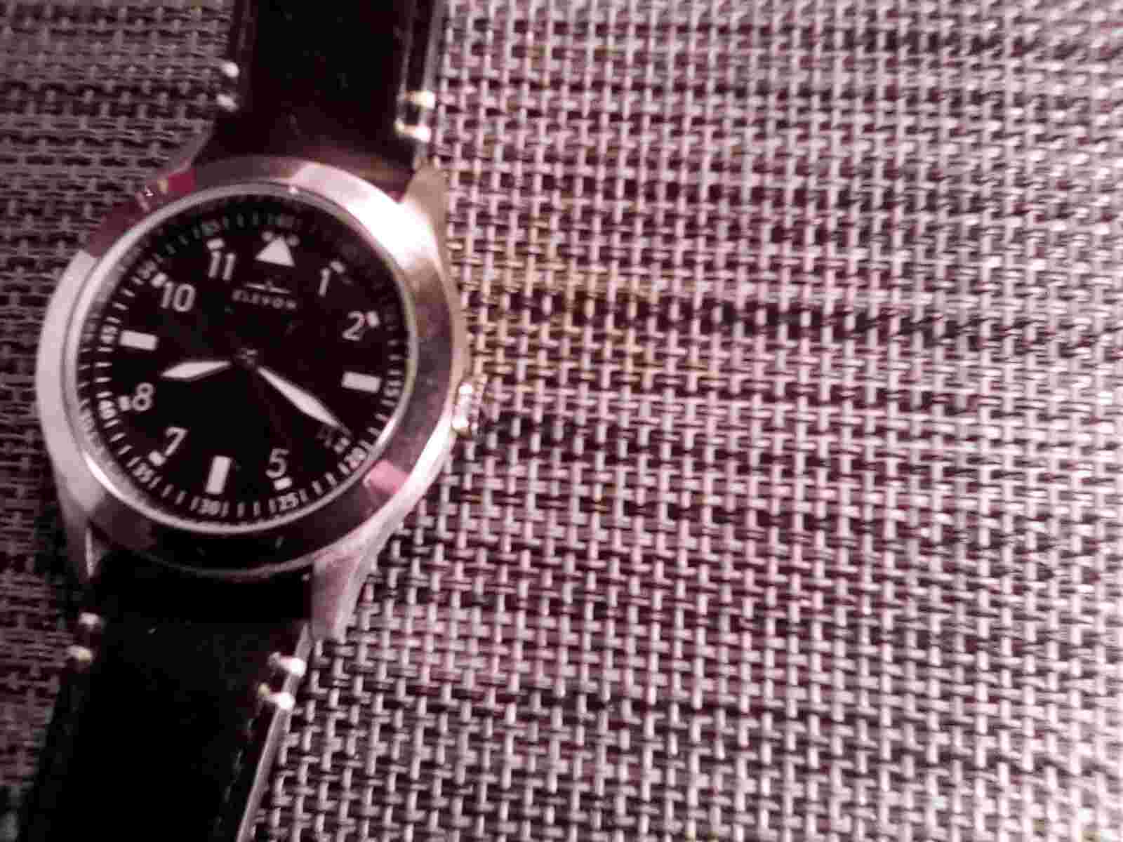 Elevon Quartz Men's Watch 42mm Black Dial black vegan Leather