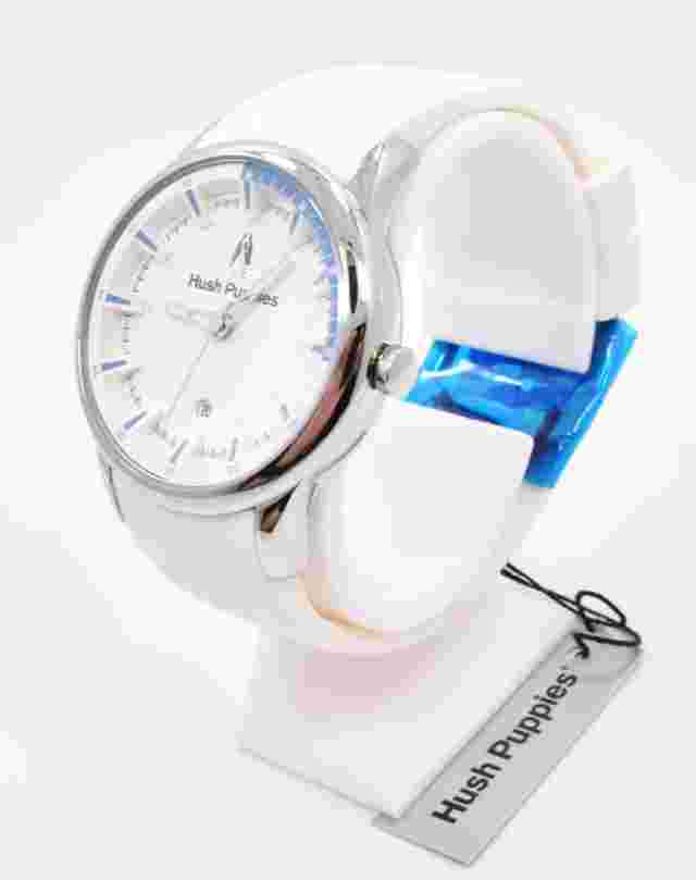 Hush Puppies HP.3570M.9501 Men's Watch Quartz Steel White Rubber NOS w/ Box