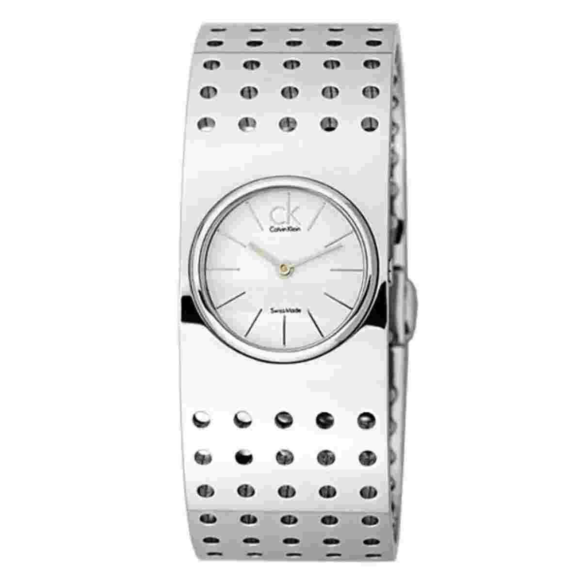 Womens Watch CK CALVIN KLEIN GRID K8322120 Size M Steel Silver SWISS MADE