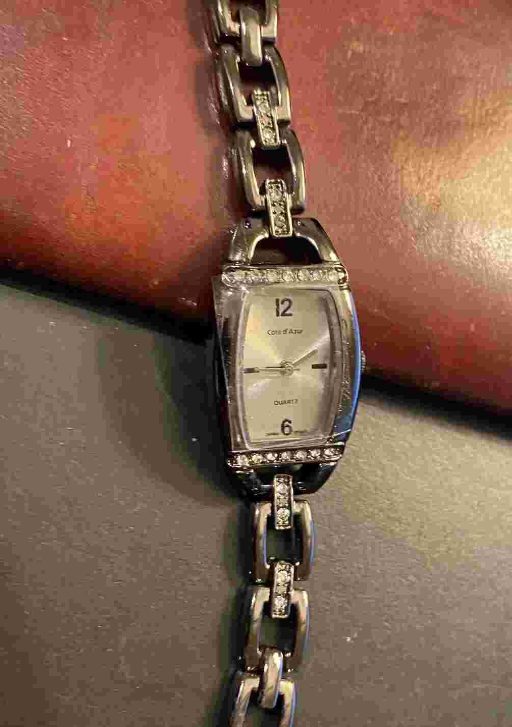 Women's 20mm Gunmetal Tone Cote d'Azur Watch, Crystal Accented Bracelet Band