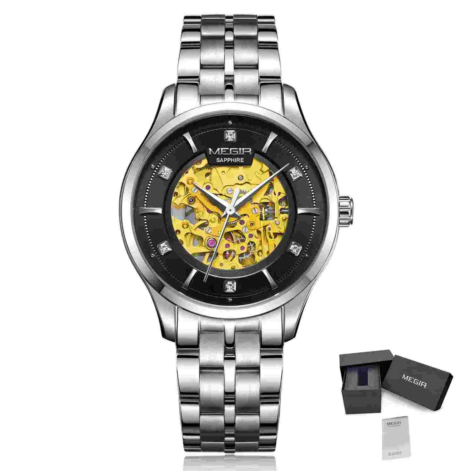 Luxury Men Watches Waterproof Automatic Mechanical Watch Stainless Steel Sapph