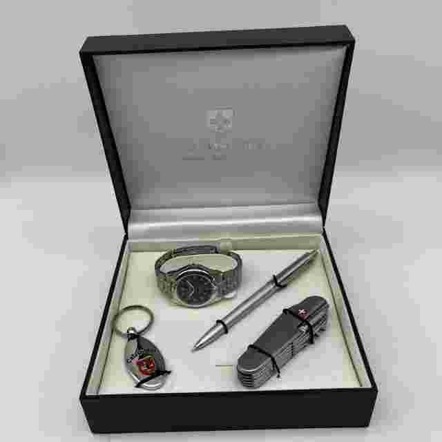 Calvin Hill Men’s Gift Set Watch, Mirror Keychain, Knife & Pen *Watch Needs Batt
