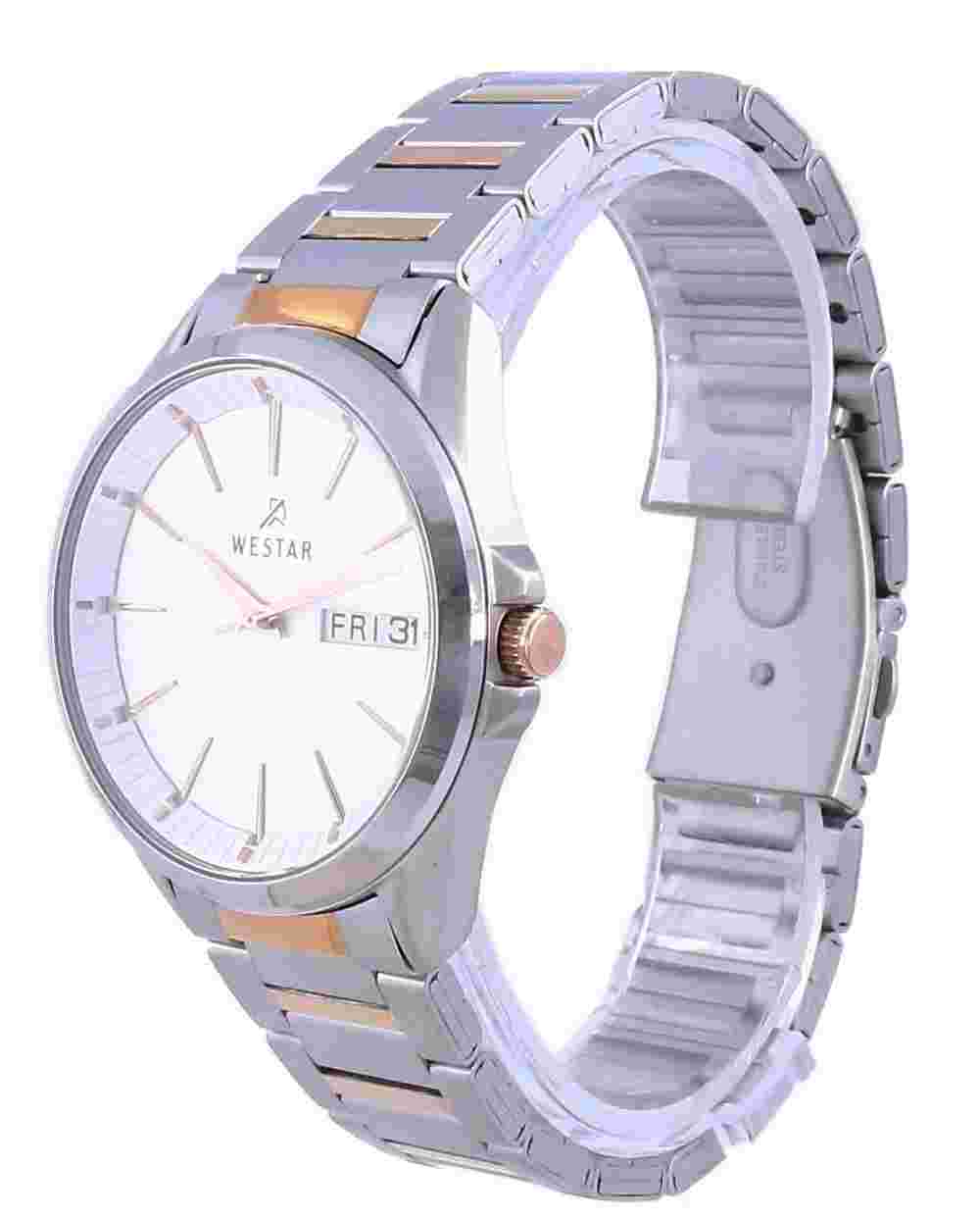 Westar Silver Dial Two Tone Stainless Steel Quartz 50212 SPN 607 Men's Watch