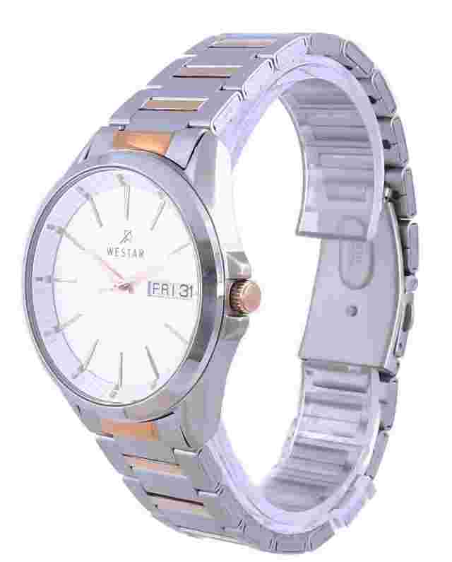 Westar Silver Dial Two Tone Stainless Steel Quartz 50212 SPN 607 Men's Watch