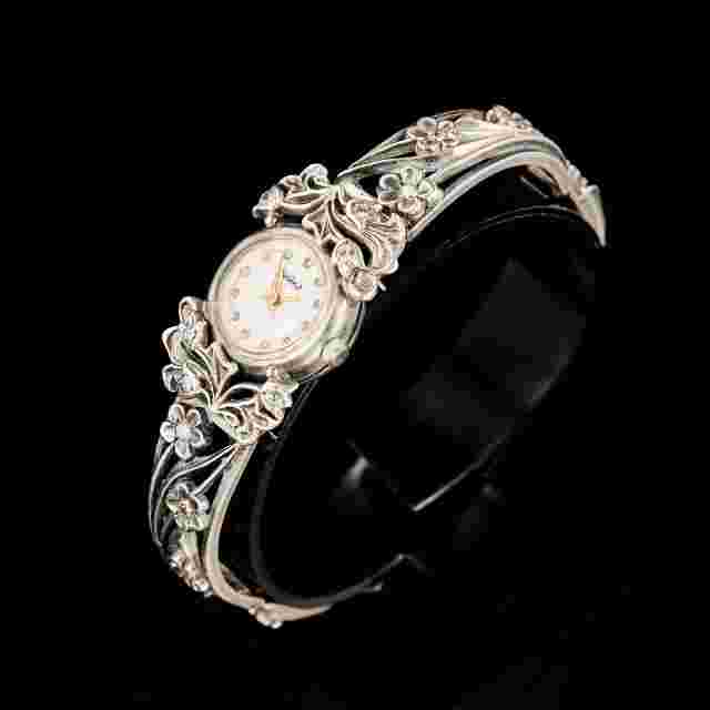 Rare Antique quartz women's sterling silver watches. Soviet Watch Ladies CHAIKA.
