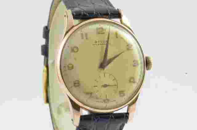 Review Men Watch 34mm Steel Vintage Rare with Leather Band Hand-Wound 3