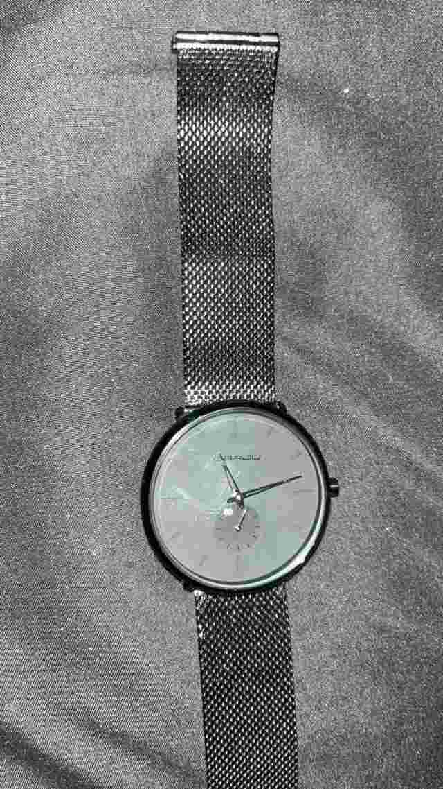 FIZILI CRRJU Men's Slim Black Watch Ultra-Thin Waterproof