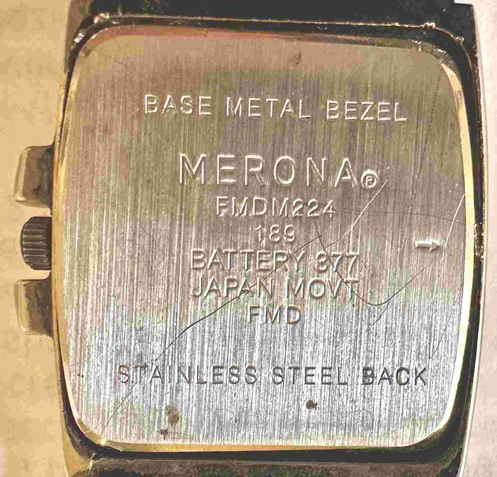 Merona FMDM224 Watch Black New Battery Some Wear Shows