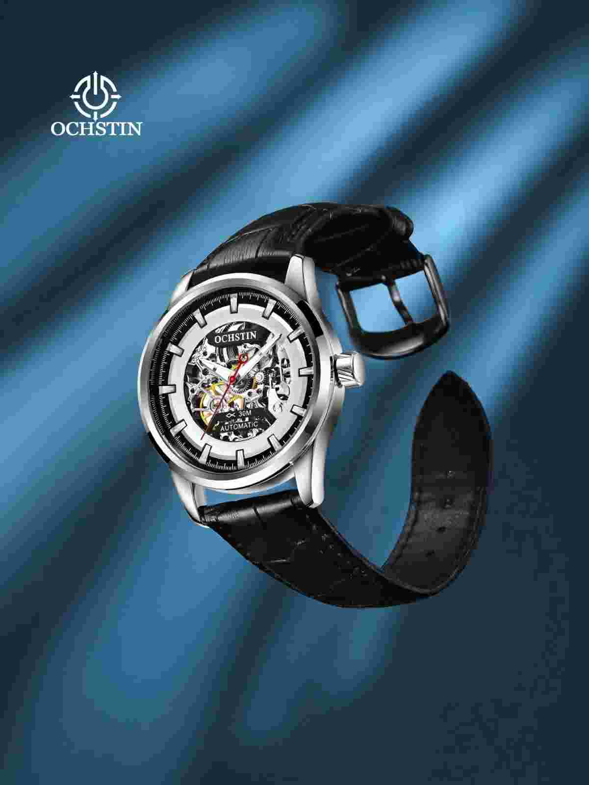OCHSTIN Men's Sport Watch, Automatic Hollow Movement, See-Through Back,Waterprof